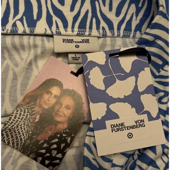 DVF Diane Von Furstenberg Target Women's A-Line Sea Twig Blue Skirt Size L Large - Picture 8 of 14